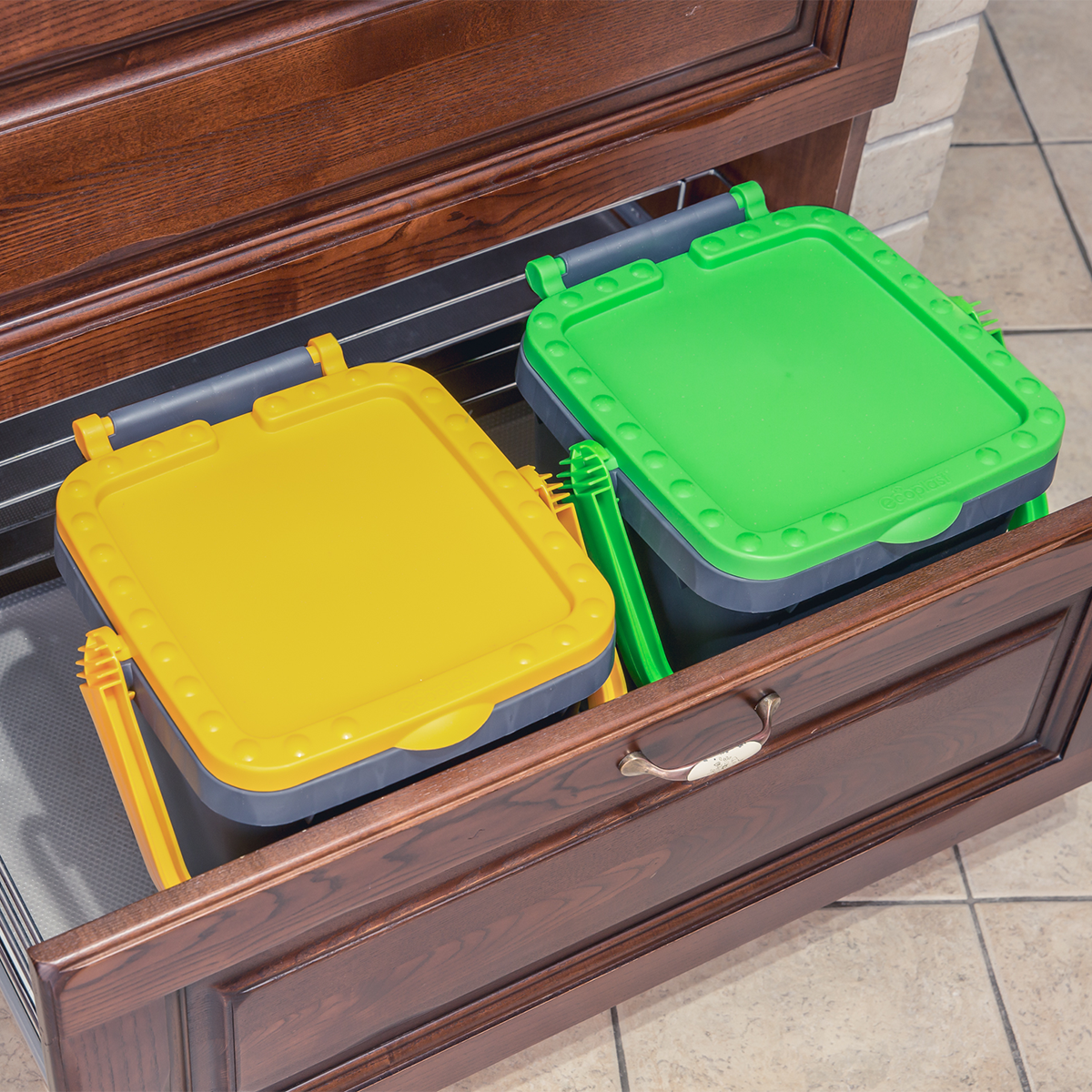 Afvalemmer 'Ecoplus' gerecycled plastic 20 liter