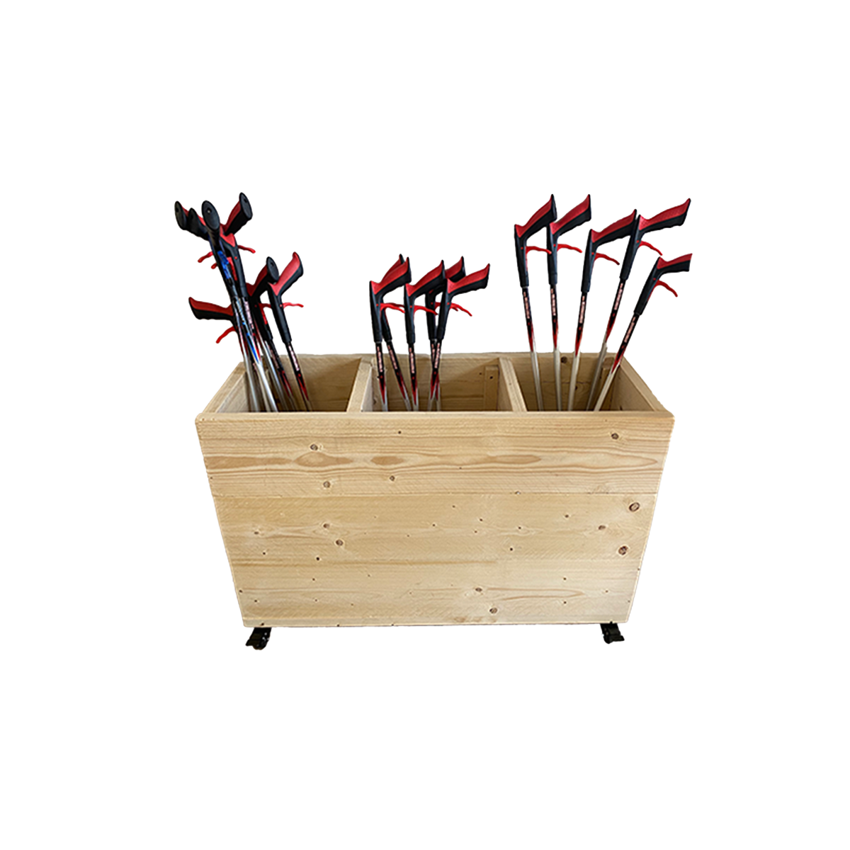 Bewaarkar 3 vakken met wieltjes