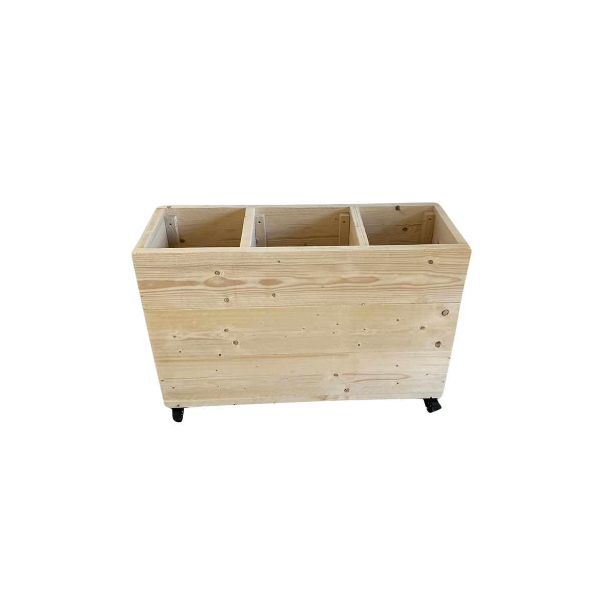 Bewaarkar 3 vakken met wieltjes